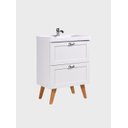 Ver imagem 7 de Gabinete para Banheiro com Cuba e Espelho Redondo 60cm Retro Mdf Branco Milano - On Móveis