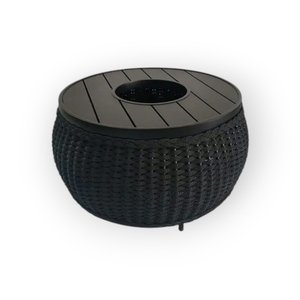 Mesa de Centro Champanheira em Alumínio e Corda Náutica