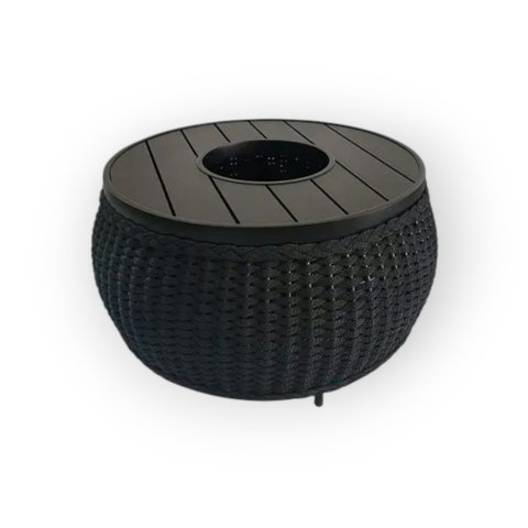 Mesa de Centro Champanheira em Alumínio e Corda Náutica