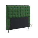 Ver imagem 2 de Kit Cabeceira Estofada Decorativa Rana 140 Para Cama de Casal e Calçadeira Sagitarius Sued Verde Ara