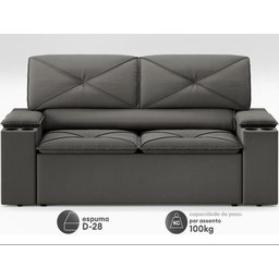 Sofá com Porta Copos Retrátil e Reclinável Pop 1,54m Velosuede Cinza - Netsofas - 4
