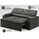 Ver imagem 3 de Sofá com Porta Copos Retrátil e Reclinável Pop 1,54m Velosuede Cinza - Netsofas