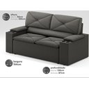 Ver imagem 2 de Sofá com Porta Copos Retrátil e Reclinável Pop 1,54m Velosuede Cinza - Netsofas