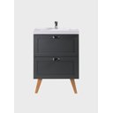 Ver imagem 2 de Gabinete para Banheiro com Cuba 60cm Retro Mdf Milano - On Móveis Cor:grafite