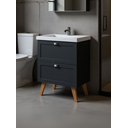 Ver imagem 1 de Gabinete para Banheiro com Cuba 60cm Retro Mdf Milano - On Móveis Cor:grafite