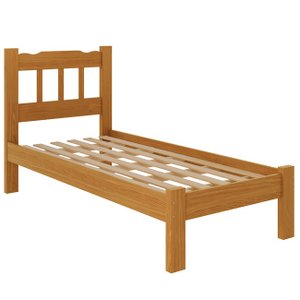 Cama Solteiro em Madeira Maciça Reforçado Mel Nemargi