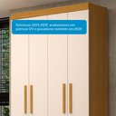 Ver imagem 6 de Guarda-Roupa Solteiro 4 Portas 100% MDF 110cm Papoulas Espresso Móveis Off White/Cinamomo