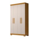 Ver imagem 2 de Guarda-Roupa Solteiro 4 Portas 100% MDF 110cm Papoulas Espresso Móveis Off White/Cinamomo