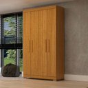 Ver imagem 1 de Guarda-Roupa Solteiro 4 Portas 100% MDF 110cm Papoulas Espresso Móveis Marrom/Cinamomo