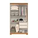 Ver imagem 3 de Guarda-Roupa Solteiro 4 Portas 100% MDF 110cm Papoulas Espresso Móveis Marrom/Cinamomo