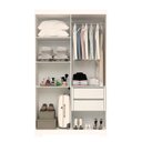 Ver imagem 3 de Guarda-Roupa Solteiro 4 Portas com Espelho 100% MDF 110cm Papoulas Espresso Móveis Branco