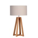 Ver imagem 1 de Abajur Sala Grande Quadripé De Mesa Luminária Madeira