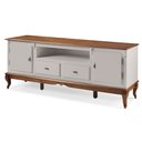 Ver imagem 3 de Conjunto Rack 60503m + Painel 50513 para Sala Pés Luiz Xv 2 Gavetas 2 Portas - Off White/imbuia