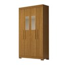 Ver imagem 2 de Guarda-Roupa Solteiro 4 Portas com Espelho 100% MDF 110cm Papoulas Espresso Móveis Marrom/Cinamomo