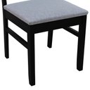 Ver imagem 7 de Cadeira Madeira Maciça Lyon Encosto Telinha - Preto Assento Estofado Linho Cinza Mescla Impermeável