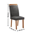 Ver imagem 6 de Mesa de Jantar Liz 6 Lugares Retangular MDF com Vidro 180cm Grafite Moderna