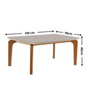 Ver imagem 4 de Mesa de Jantar Liz 6 Lugares Retangular MDF com Vidro 180cm Grafite Moderna