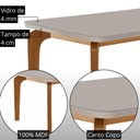 Ver imagem 5 de Mesa de Jantar Liz 6 Lugares Retangular MDF com Vidro 180cm Grafite Moderna