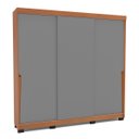 Ver imagem 1 de Roupeiro Porto 3 Portas de Correr 4 Gavetas 217x213cm Freijó/Cinza 240828
