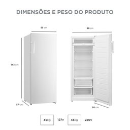 Freezer Vertical 1 Porta 196l 2 em 1 Branco Midea Mdru276fza011 - 127v - 5