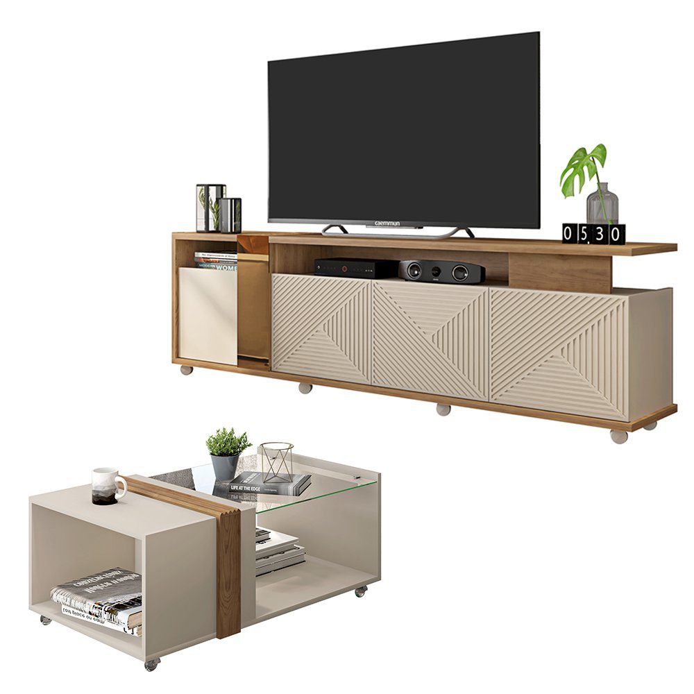 Conjunto Sala De Estar Rack Bancada E Mesa Columbus Caemmun é boa?