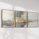Ver imagem 3 de Quadro Decorativo Abstrato Cinza com Dourado Kit 3 Quadros