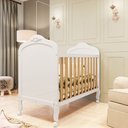 Ver imagem 1 de Berço Mini Cama 3 em 1 100% MDF Maya Espresso Móveis Branco Brilho/Amêndoa