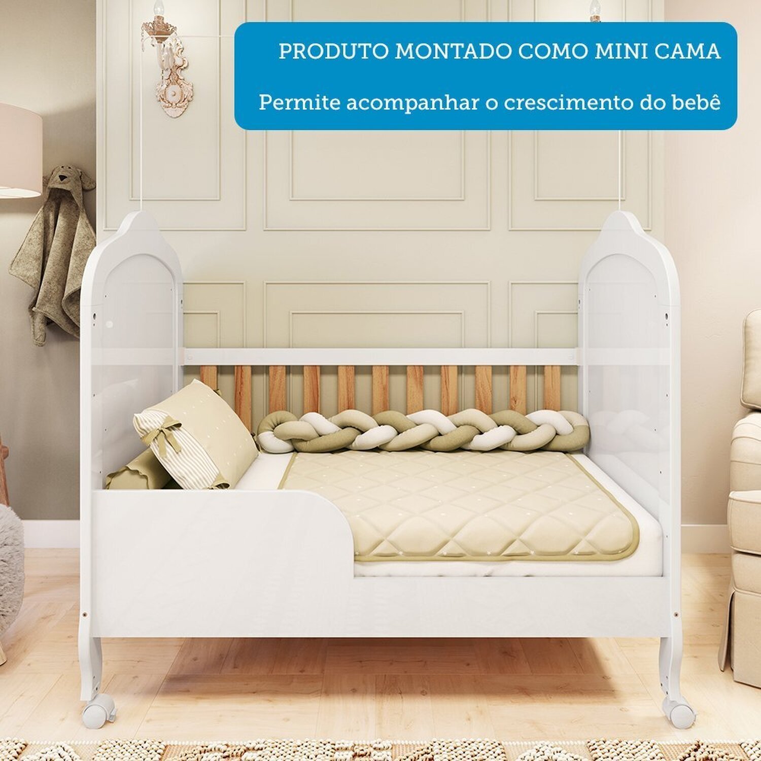 Berço Mini Cama 3 em 1 100% Mdf Maya Espresso Móveis - 7