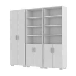 Armário Estante Multiuso Office Livreiro com 6 Portas 181,5cm - 2