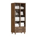 Ver imagem 3 de Guarda-Roupa Multiuso Flex Imbuia 2 Portas 2 Gavetas 3 Prateleiras Madeira Maciça de Pinus - Cavazot