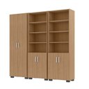 Ver imagem 2 de Armário Estante Multiuso Office Livreiro com 6 Portas 181,5cm Marrom/Freijó
