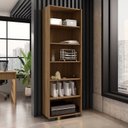 Ver imagem 5 de Armário Estante Multiuso Office Livreiro com 6 Portas 181,5cm Marrom/Freijó
