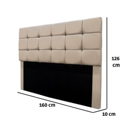 Cabeceira Estofada Cama Box Casal 160 Cm Ananda Suede:bege - 3