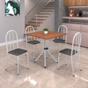 Ver imagem 1 de Conjunto de Mesa Tubular 70x70cm Tampo em MDF com 4 Cadeiras Ane B Branco/Preto