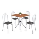 Ver imagem 2 de Conjunto de Mesa Tubular 70x70cm Tampo em MDF com 4 Cadeiras Ane B Branco/Preto