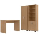 Ver imagem 2 de Conjunto Home Office 3 Peças com Escrivaninha Gávea e 2 Armários Espresso Móveis Branco