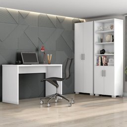Conjunto Home Office 3 Peças com Escrivaninha Gávea e 2 Armários Espresso Móveis - 1