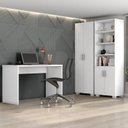Ver imagem 1 de Conjunto Home Office 3 Peças com Escrivaninha Gávea e 2 Armários Espresso Móveis Branco