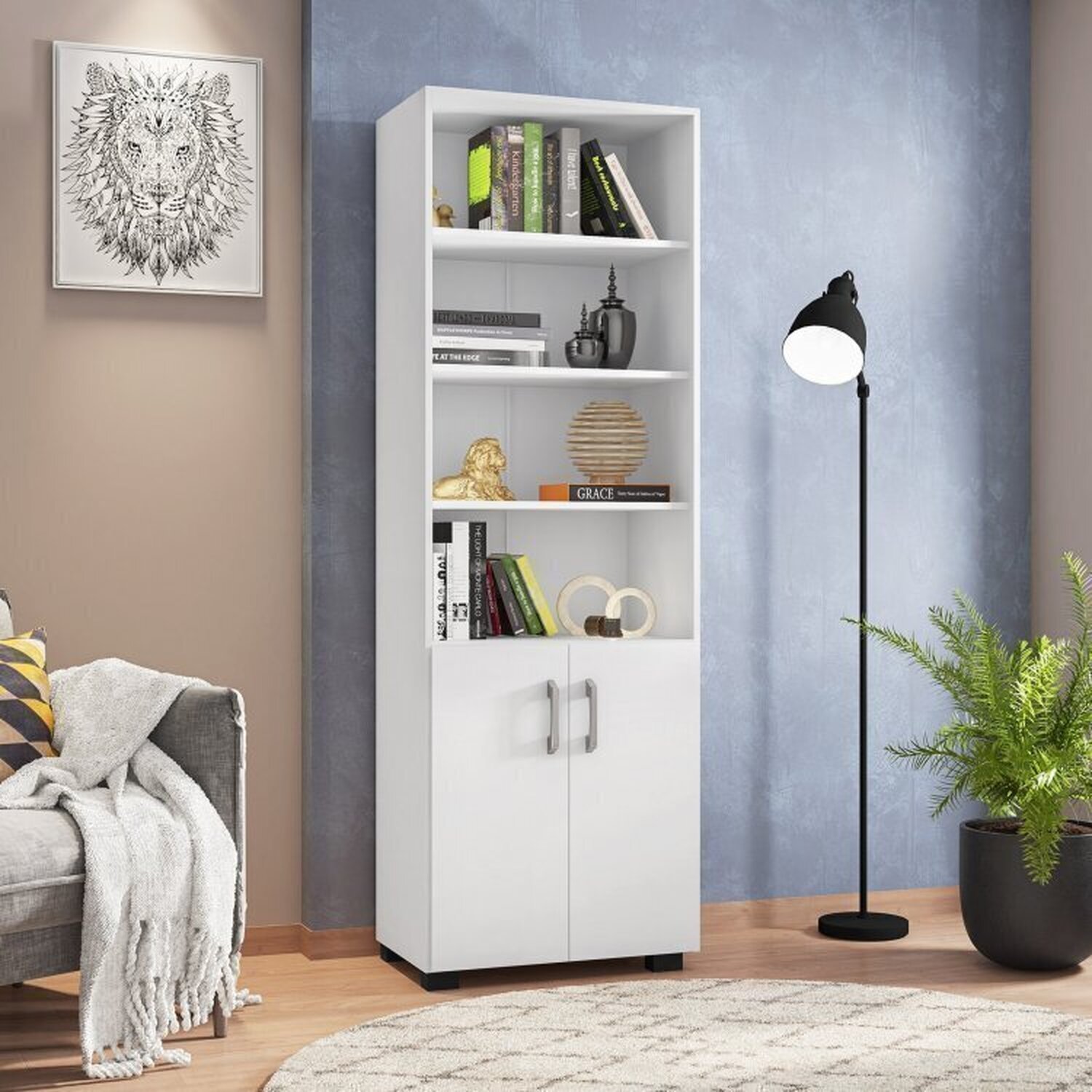 Conjunto Home Office 3 Peças com Escrivaninha Gávea e 2 Armários Espresso Móveis - 11