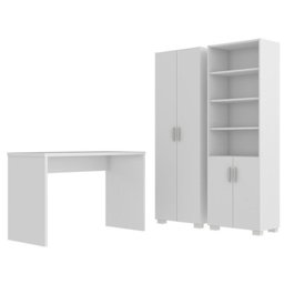 Conjunto Home Office 3 Peças com Escrivaninha Gávea e 2 Armários Espresso Móveis - 2
