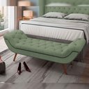 Ver imagem 3 de Kit Cabeceira Cama Box Casal 195 Cm Madrid com Puff Recamier Santorini Bouclê Oliva - Lyam Decor