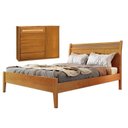 Ver imagem 1 de Conjunto Quarto de Casal Cama Queen e Cômoda 5 Gavetas com Sapateira e Detalhes Rattan Unique