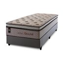 Ver imagem 2 de Conjunto Cama Box Solteirão c/ Molas Ensacadas Liverpool Cinza 96x203x73