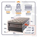 Ver imagem 3 de Conjunto Cama Box Solteirão c/ Molas Ensacadas Liverpool Cinza 96x203x73