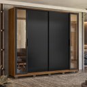 Ver imagem 2 de Guarda Roupa Casal 267cm Loreto D02 Nogueira/preto - Mpozenato