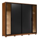 Ver imagem 2 de Guarda Roupa Casal 267cm Loreto D02 Nogueira/preto - Mpozenato