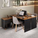 Ver imagem 2 de Conjunto para Escritório 2 Escrivaninhas Gold Freijó/preto Artany