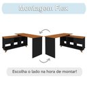 Ver imagem 4 de Conjunto para Escritório 2 Escrivaninhas Gold Freijó/preto Artany