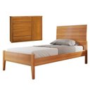 Ver imagem 1 de Conjunto Quarto de Solteiro Cama Solteiro 90cm e Cômoda 5 Gavetas com Sapateira Unique