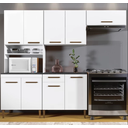 Ver imagem 1 de Cozinha Completa Atenas 9 Portas 1 Gavetas Kaiki Móveis - Branco